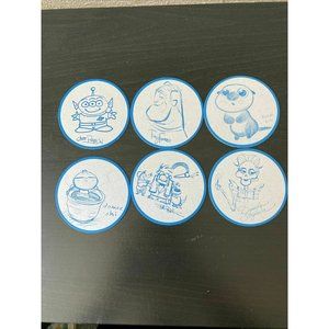 Disney Lamplight Lounge Coaster Set of 6 COMPLETE California Adventure Pixar NEW